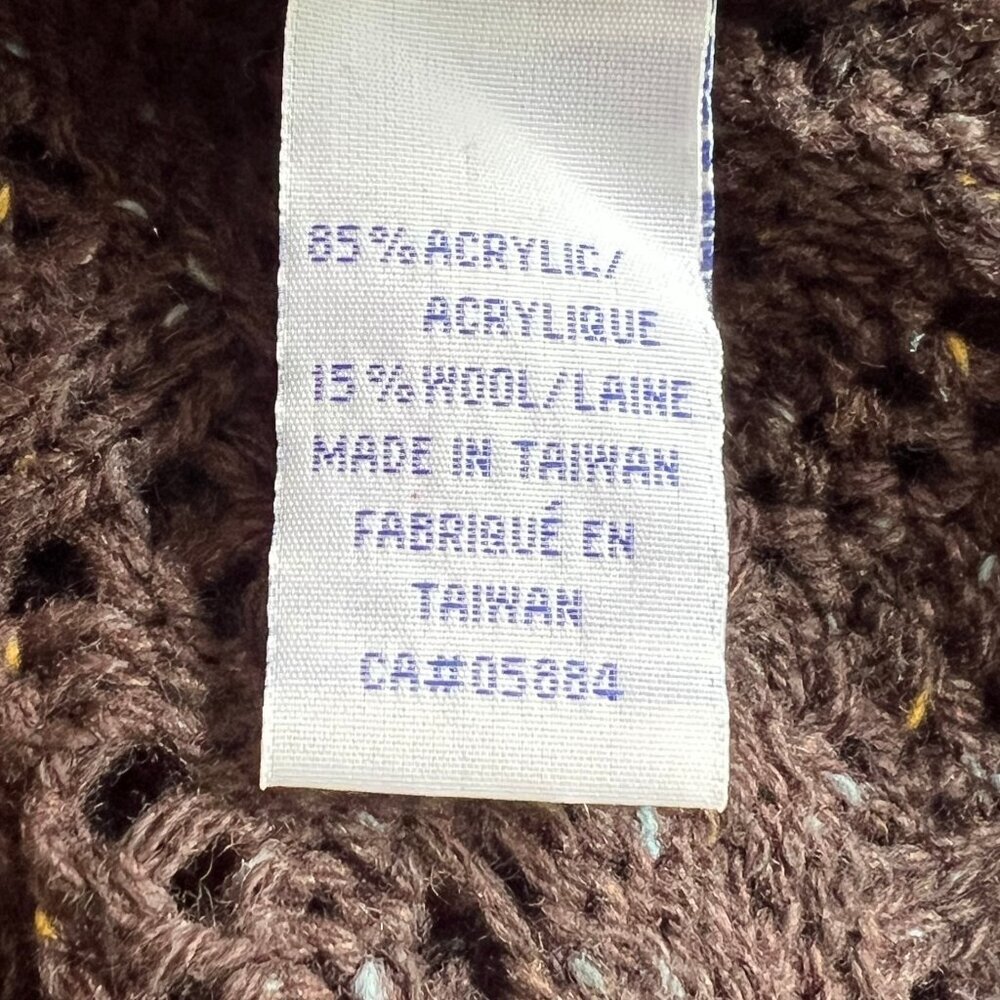 Vintage Wool Blend Cardigan Sweater Open Knit Cottagecore Rustic Cozy Romantic - Picture 8 of 9